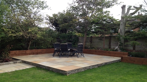 Indian Stone garden and re-turfing in Southport